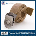 Custom Automatic Flat Buckle Woven Canvas Belt For Military Officer